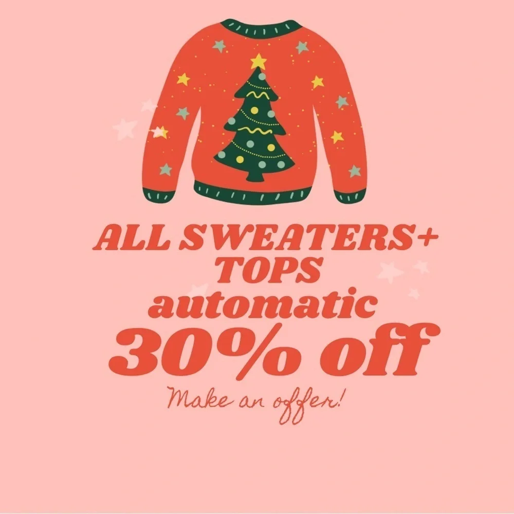 All sweaters and tops in my closet are 30% off!
